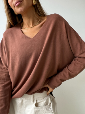 SILKY CARMEL SWEATER