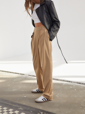 TAYLER WOOL CAMEL PANTS