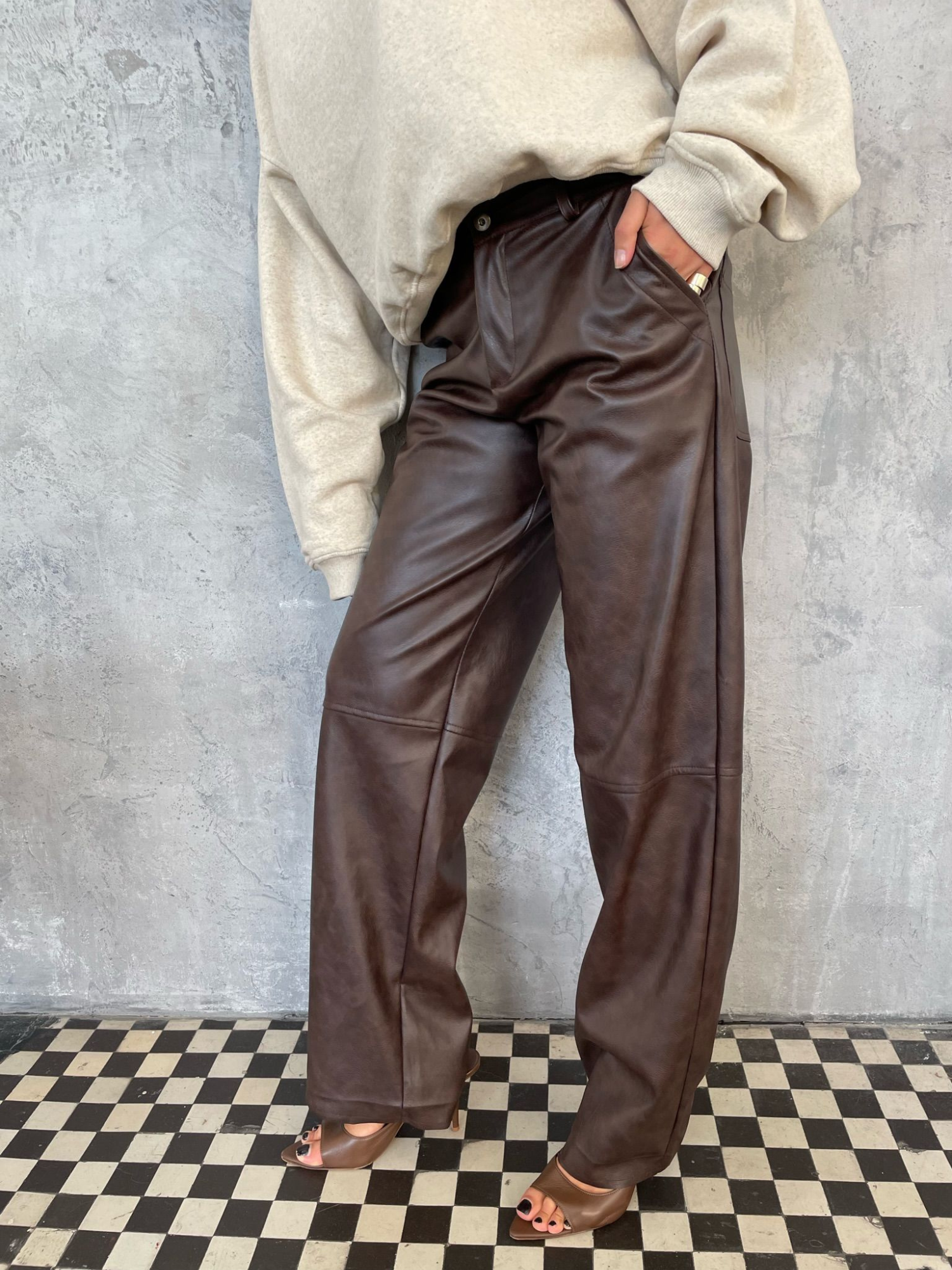 Western Pants - Espresso Brown