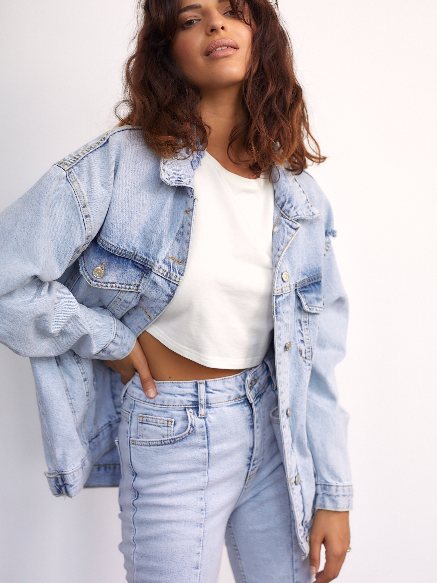 Skye hot sale denim blazer