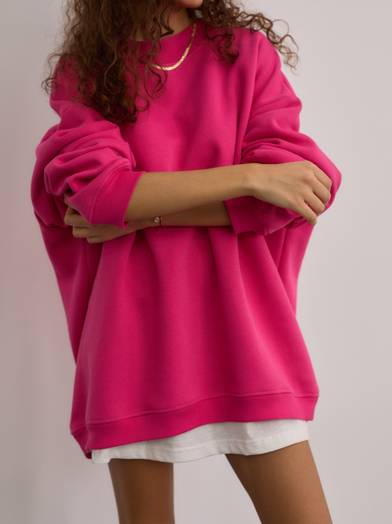 Hot pink oversized sweatshirt sale