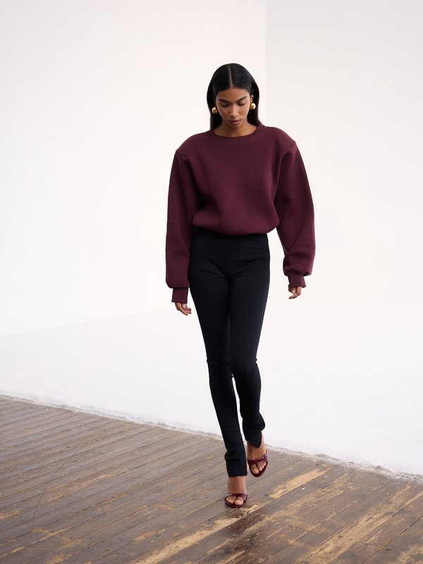 PADDED RED WINE SWEATSHIRT