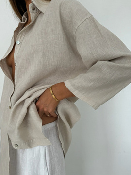 OVERSIZE LINEN SHIRT SAND