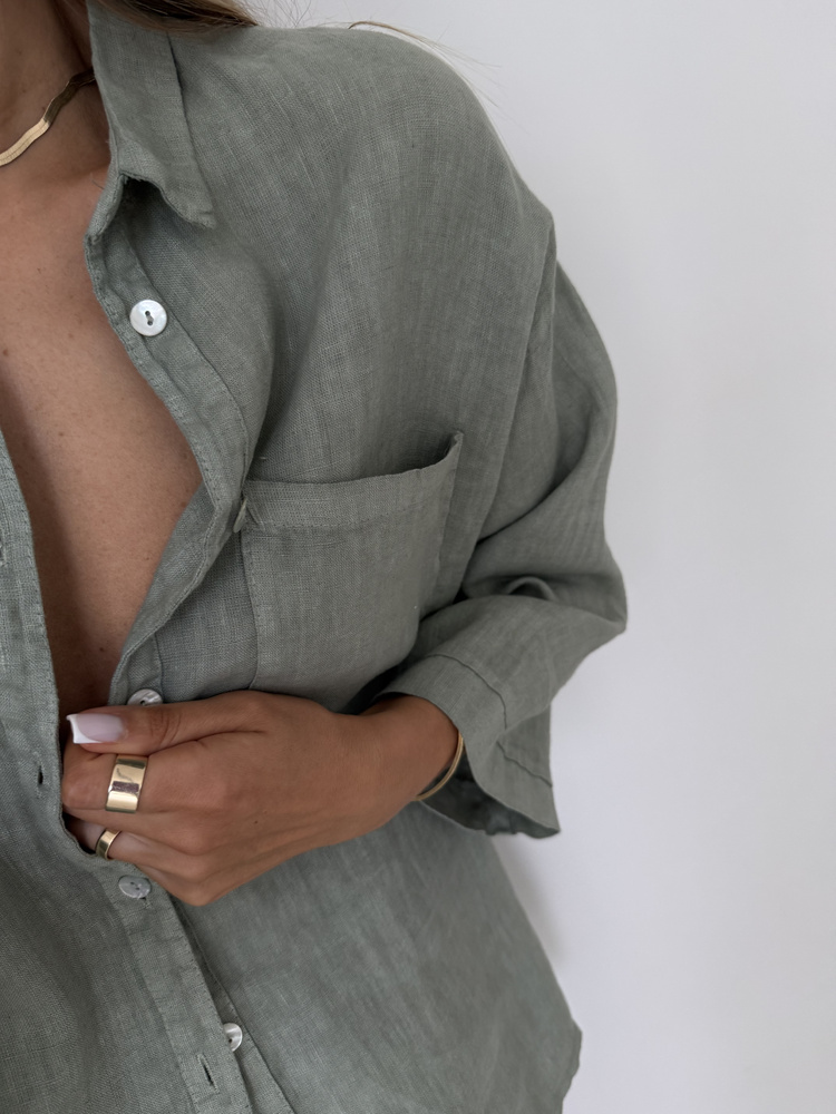 LNIANA KOSZULA BOX OLIVE