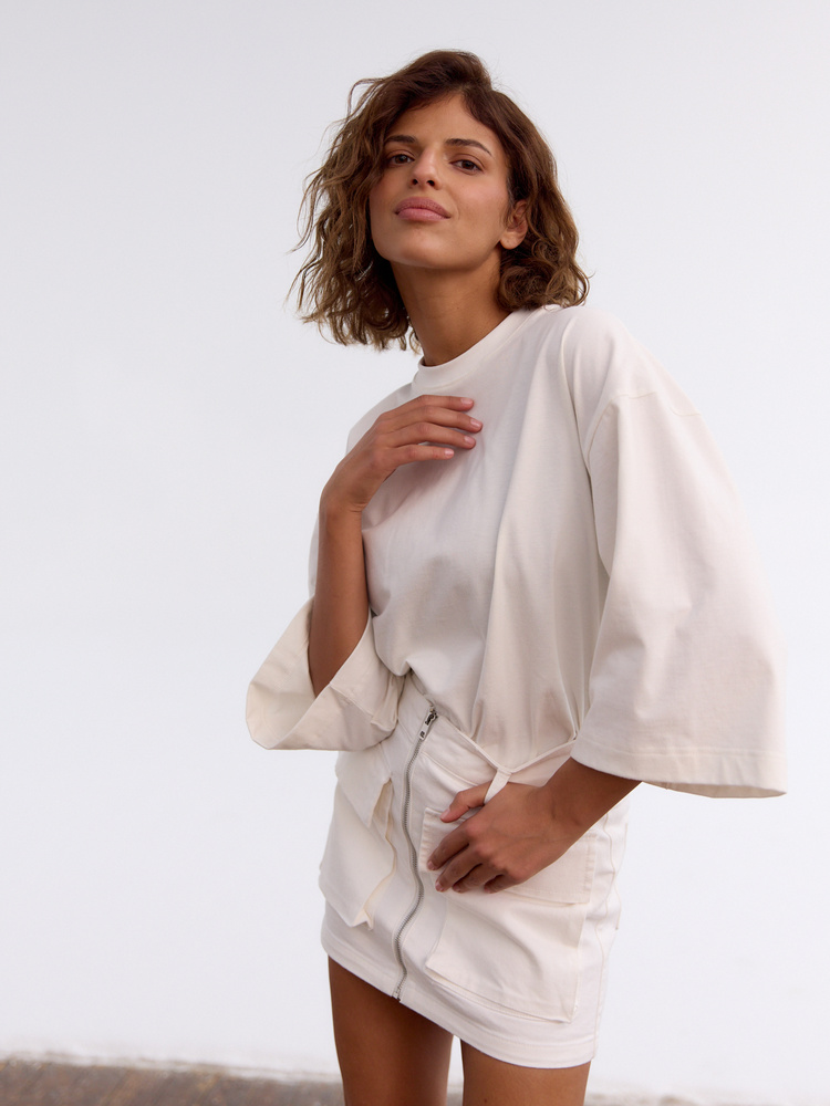 SPÓDNICA MINI CARGO WHITE