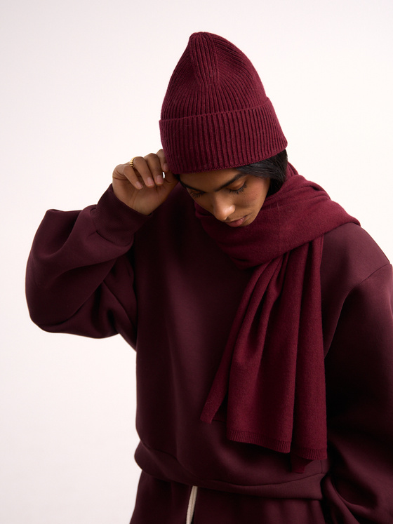 CZAPKA CASHMERE BURGUNDY