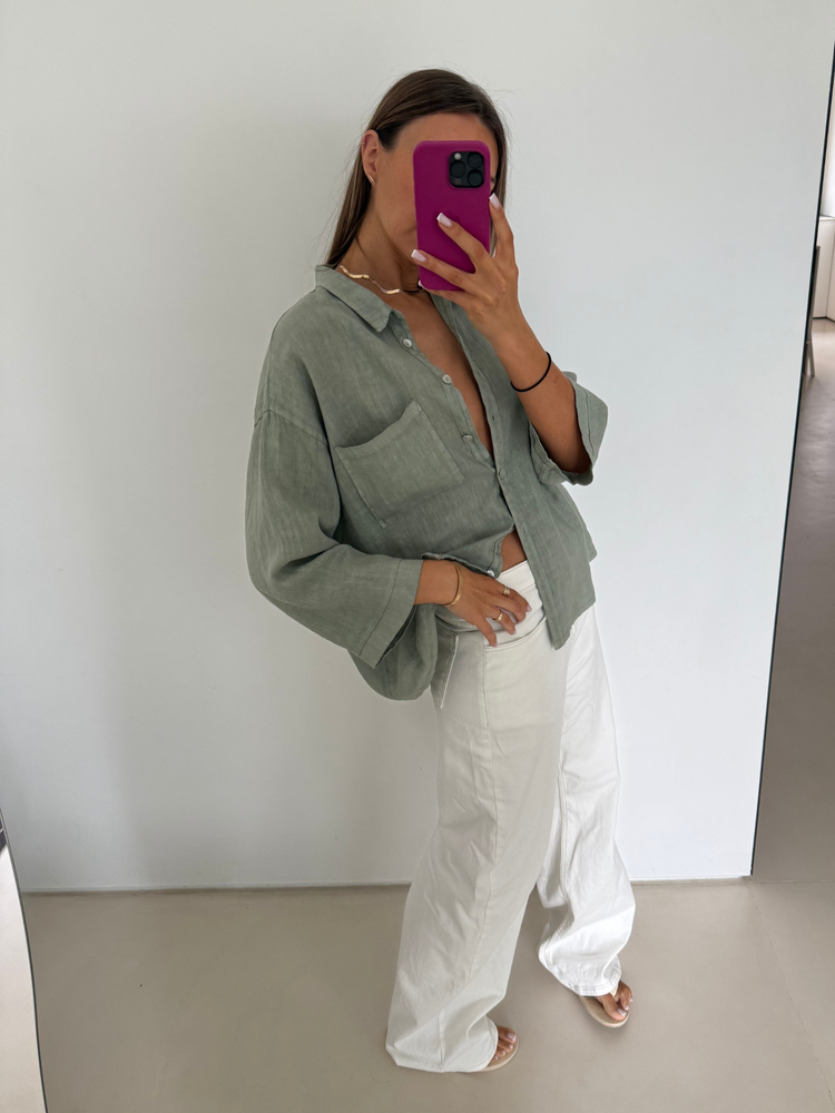 LNIANA KOSZULA BOX OLIVE