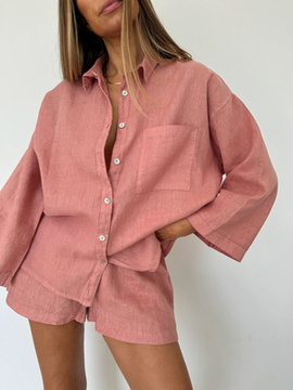 LINEN BOX PEACH SHIRT