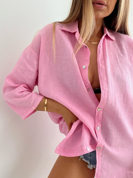 OVERSIZE LINEN SHIRT CANDY