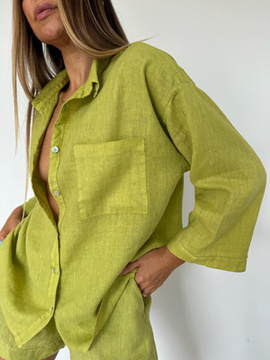 LINEN BOX LIME SHIRT