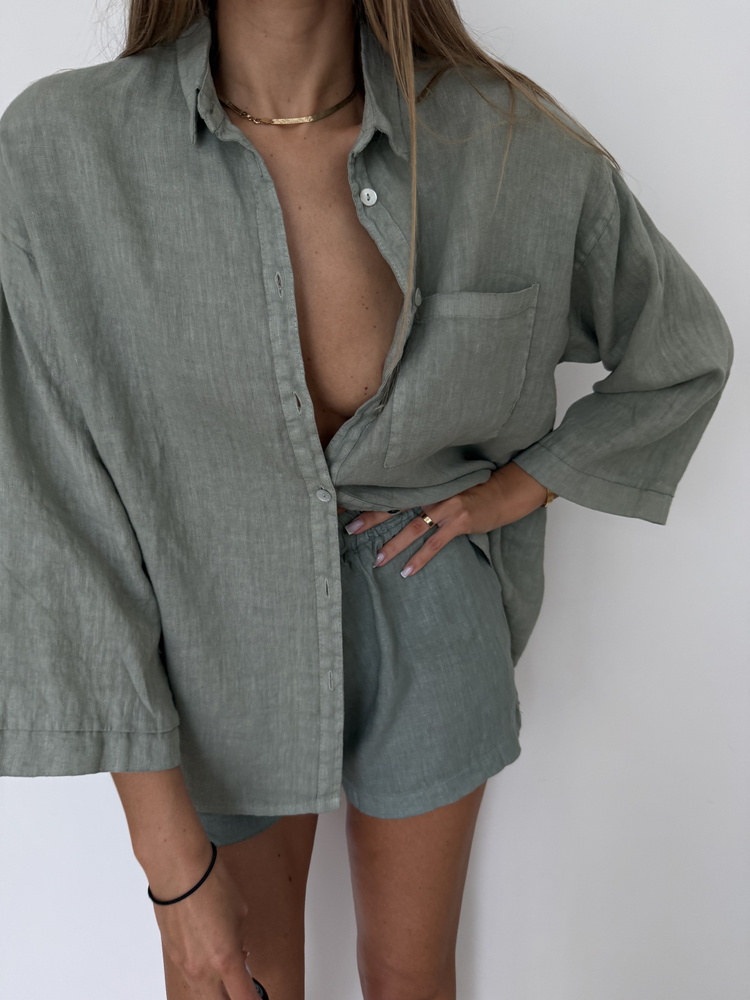 LNIANA KOSZULA BOX OLIVE